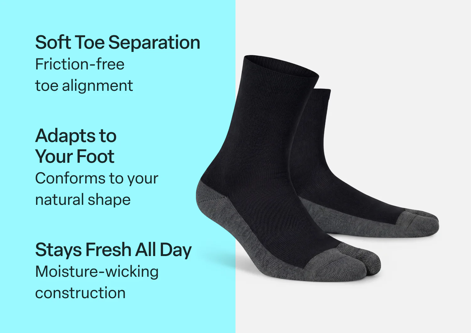 Bunion Relief Socks - Charcoal - Image 3