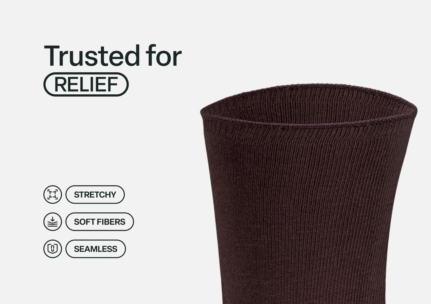 Extra Roomy Socks (Thick) - Dark Brown - Image 5