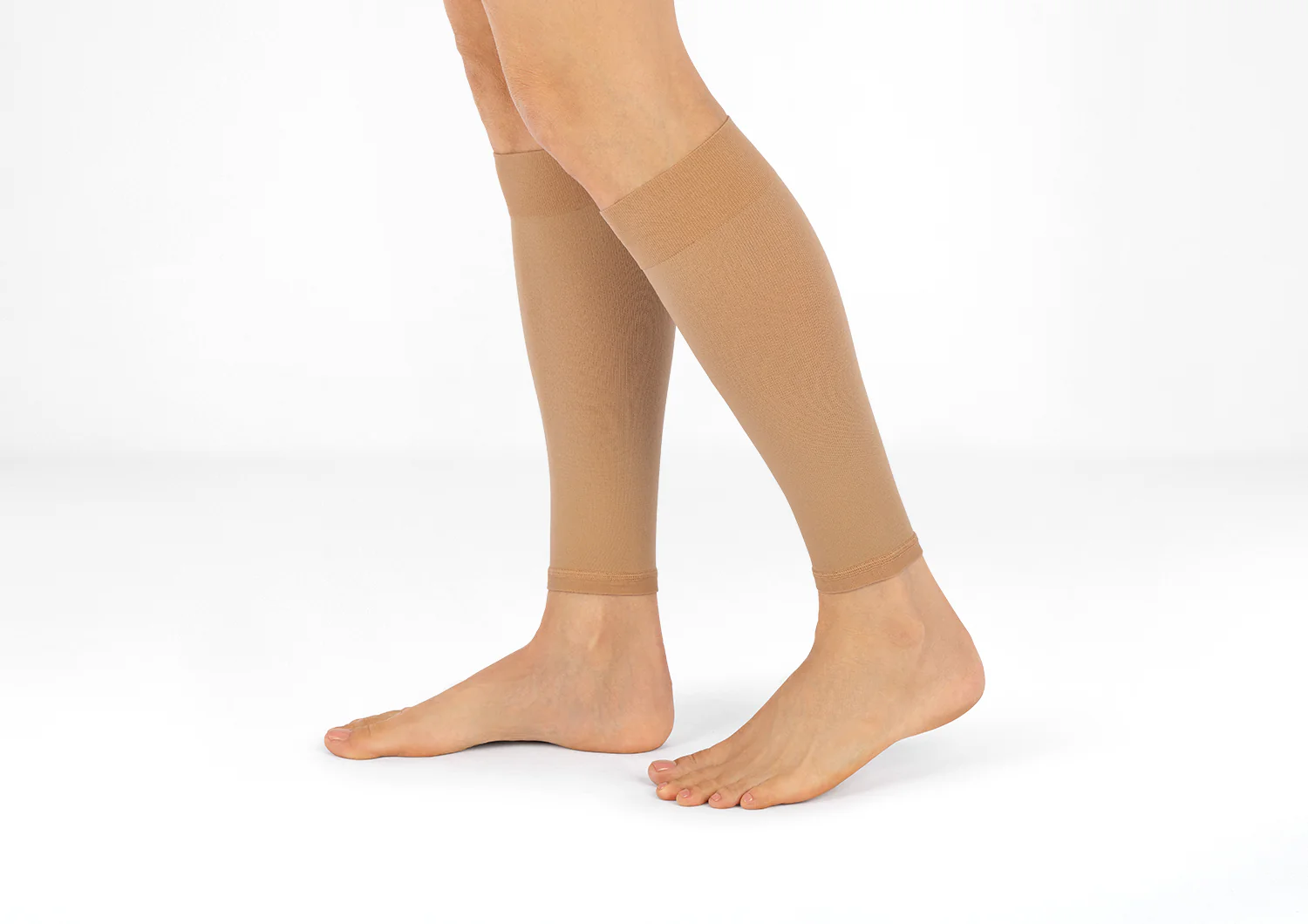 Compression Calf Sleeves Standard 20-30 mmHg - Tan - Image 2