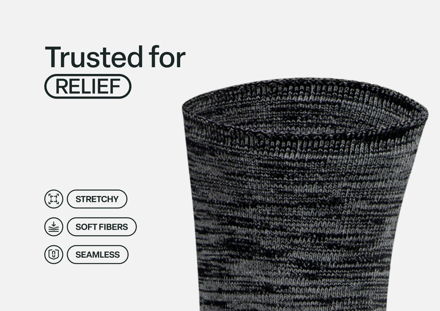 Extra Roomy Socks (Thick) - Black/Gray - Image 5