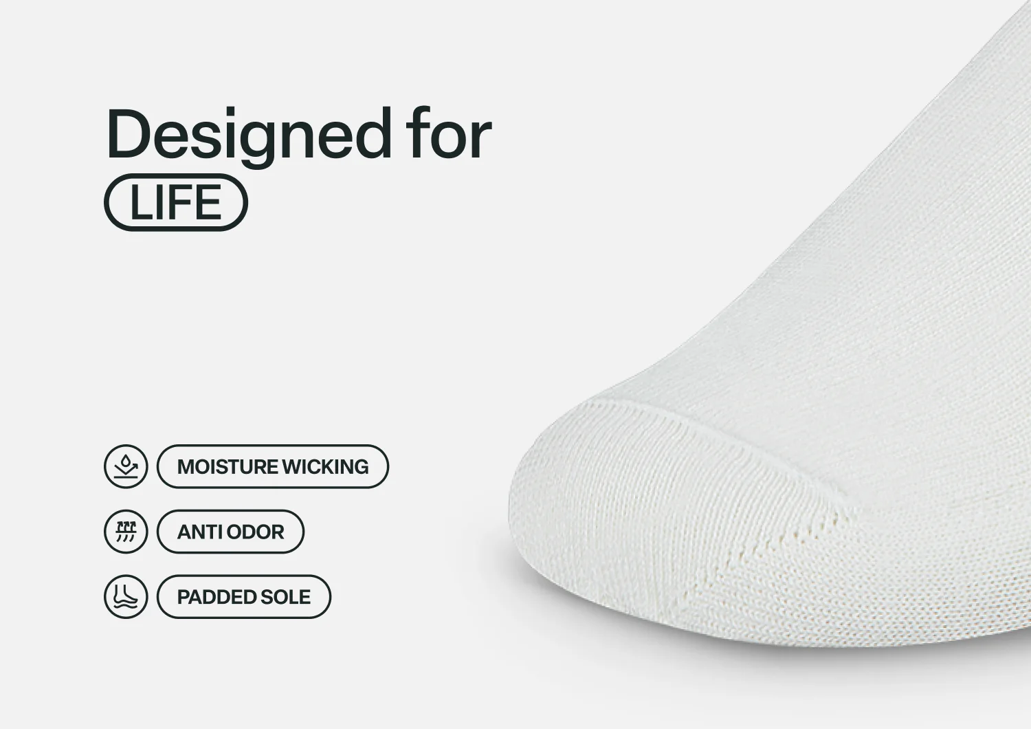 Extra Roomy Diabetic Socks (Thick) - White - Image 6