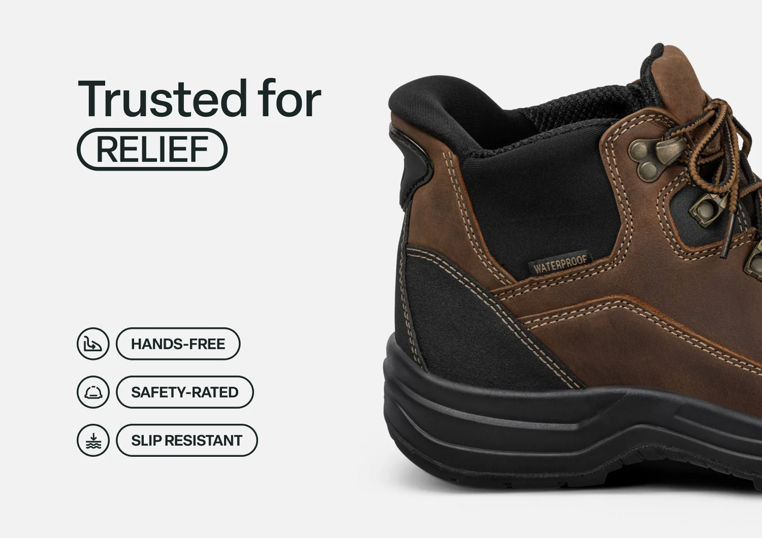 Graphite Hands-Free Work Boots - Brown - Image 4