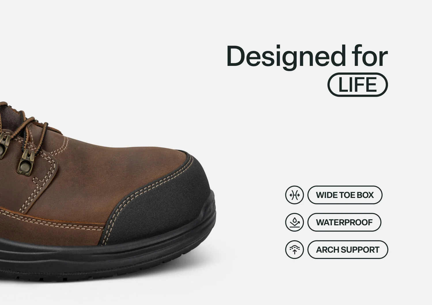 Graphite Hands-Free Work Boots - Brown - Image 5