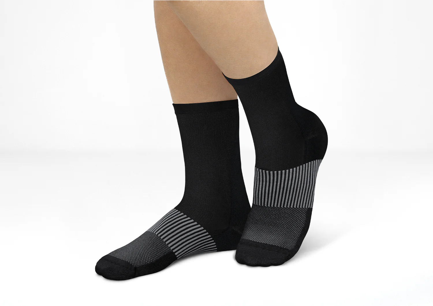 Mid-Calf Compression Socks 18-25 mmHg - Black - Image 2