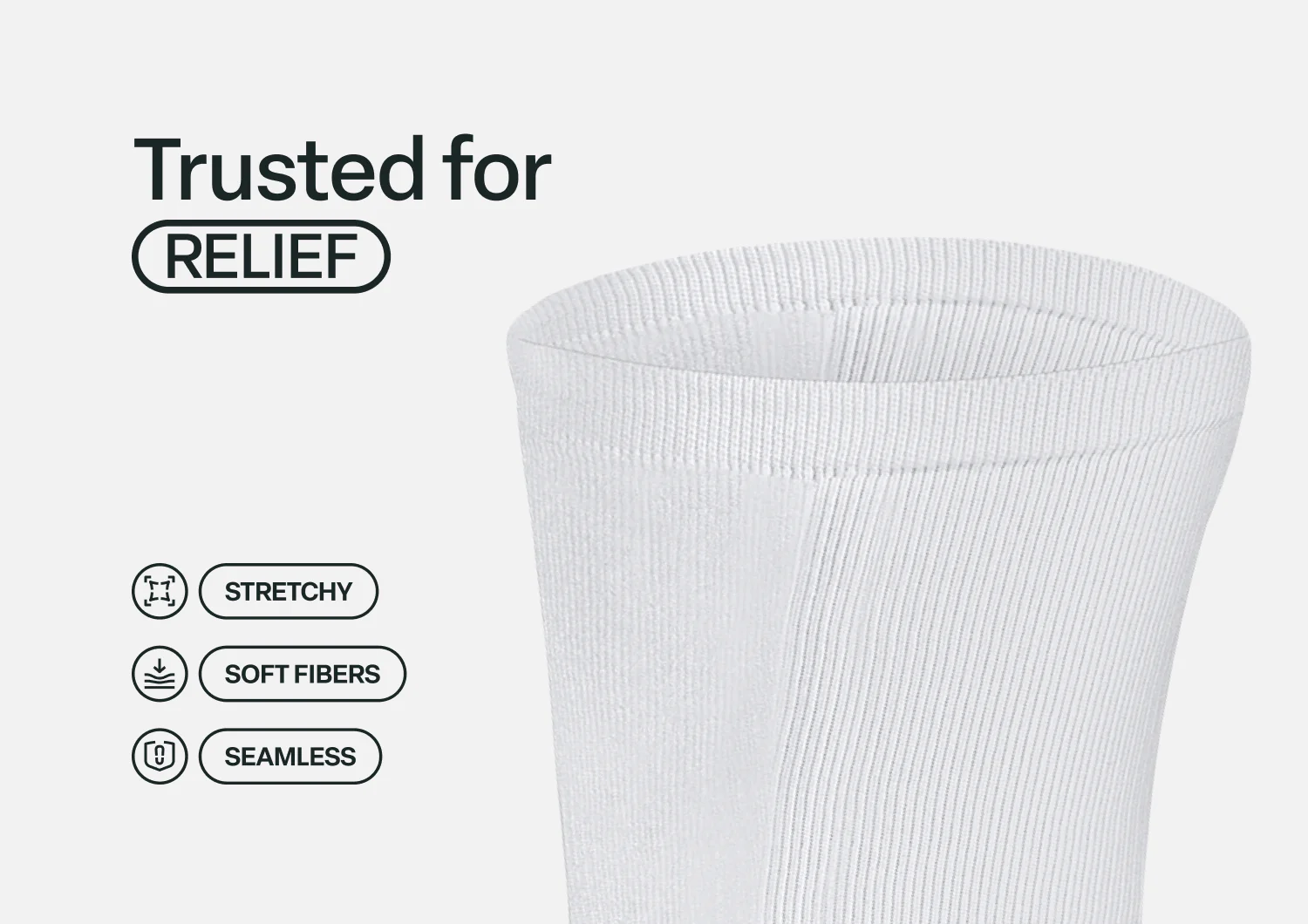 Extra Roomy Diabetic Socks (Thick) - White - Image 5