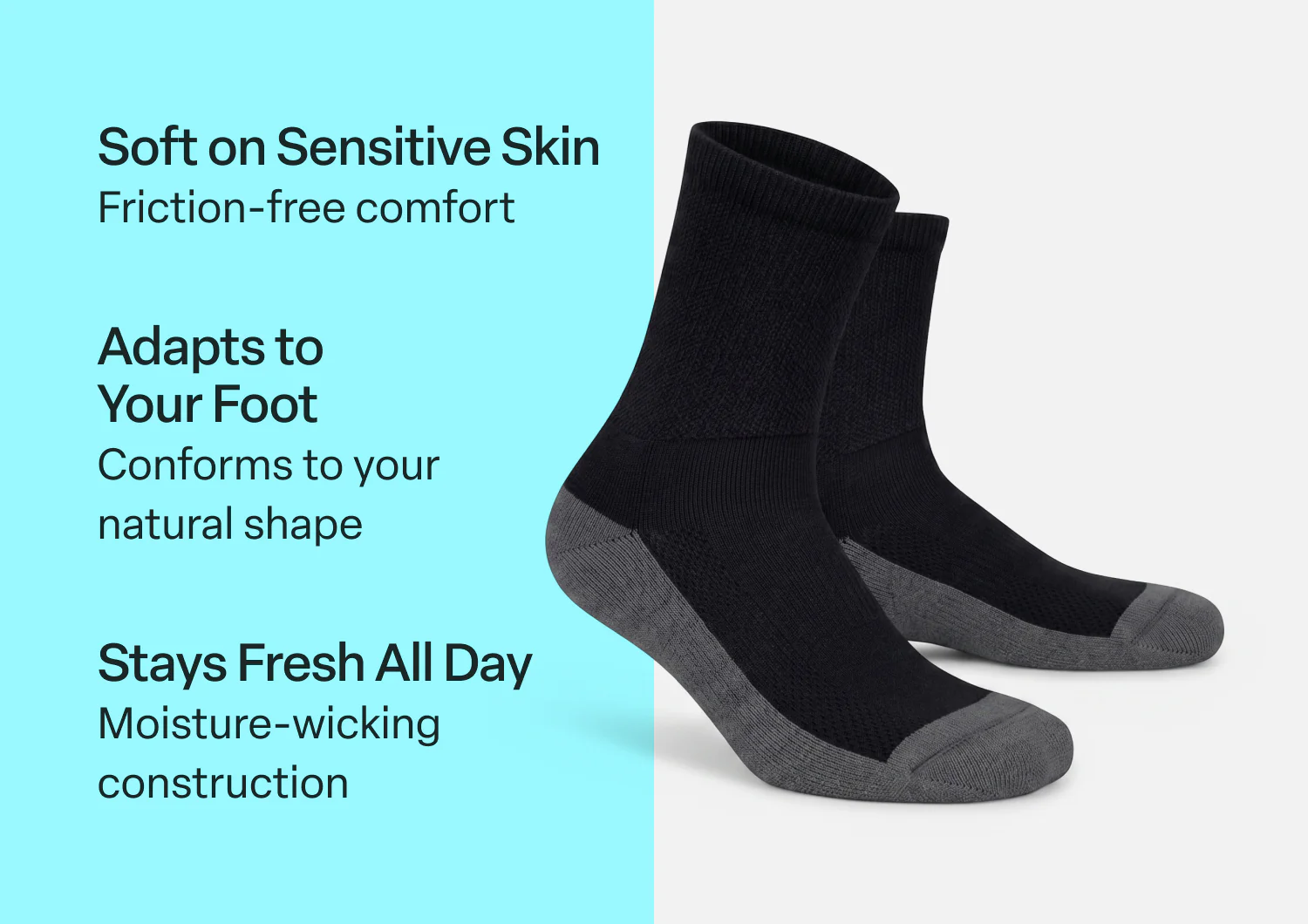 Padded Sole Socks - Charcoal - Image 3