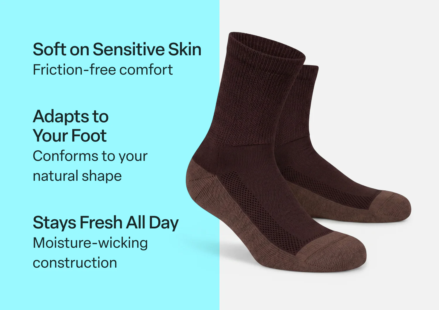 Padded Sole Socks - Dark Brown - Image 3