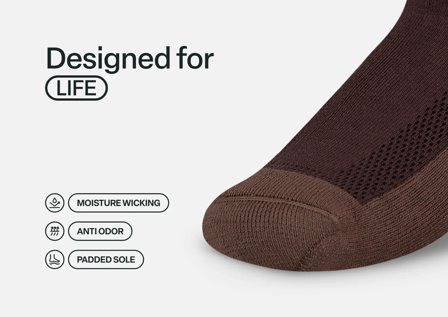 Extra Roomy Socks (Thick) - Dark Brown - Image 6